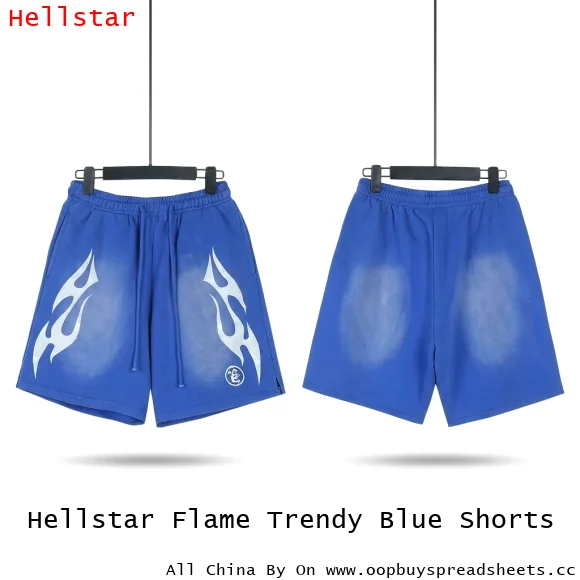 Hellstar Flame Trendy Blue Shorts