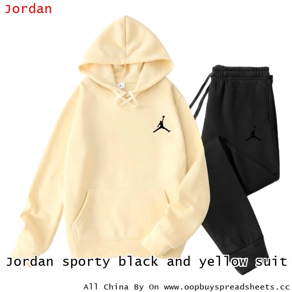 Jordan sporty black and yellow suit