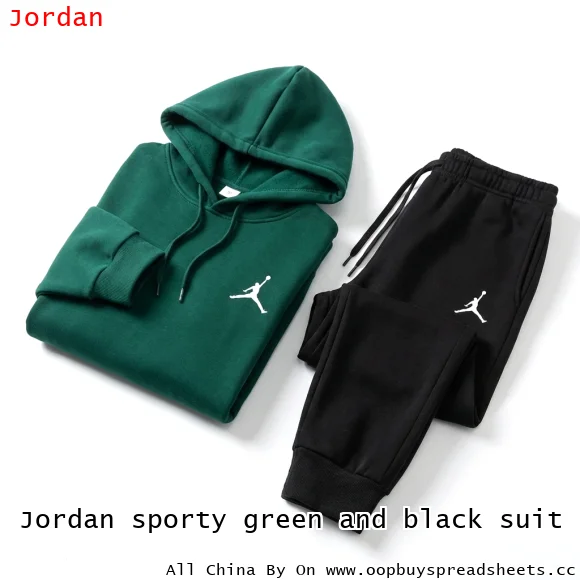 Jordan sporty green and black suit