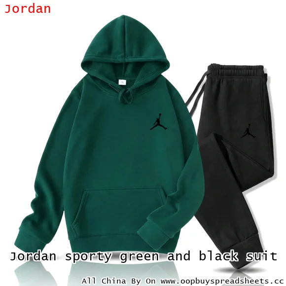 Jordan sporty green and black suit