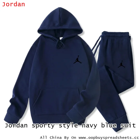 Jordan sporty style navy blue suit
