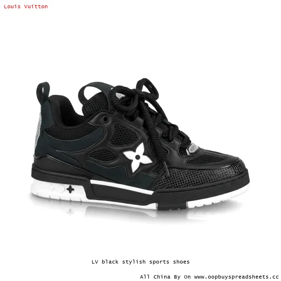 LV black stylish sports shoes