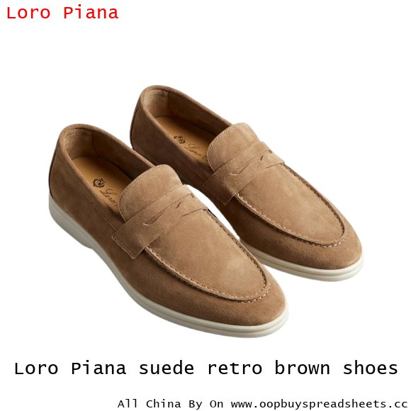 Loro Piana suede retro brown shoes
