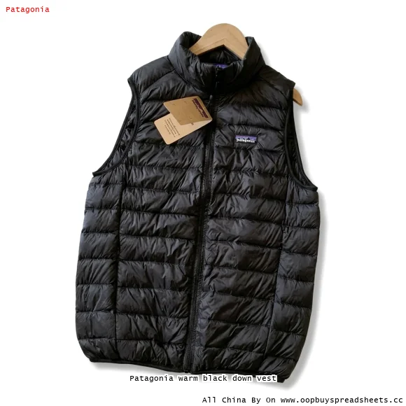 Patagonia warm black down vest