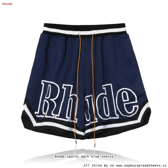RHUDE sporty dark blue shorts