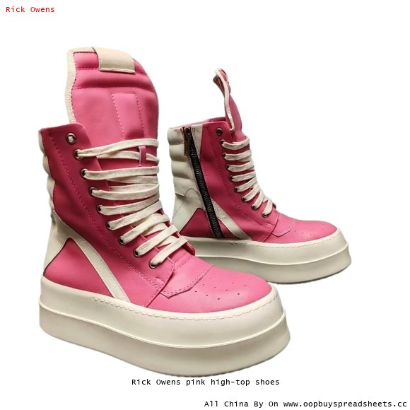 Rick Owens pink high-top shoes
