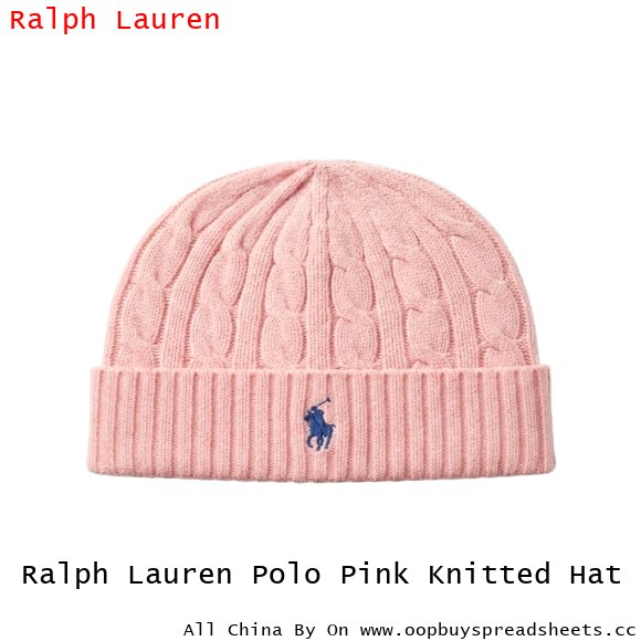 Ralph Lauren Polo Pink Knitted Hat