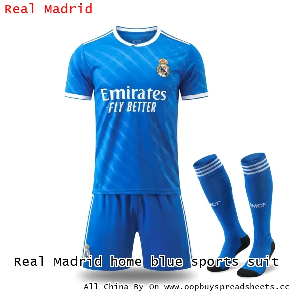 Real Madrid home blue sports suit