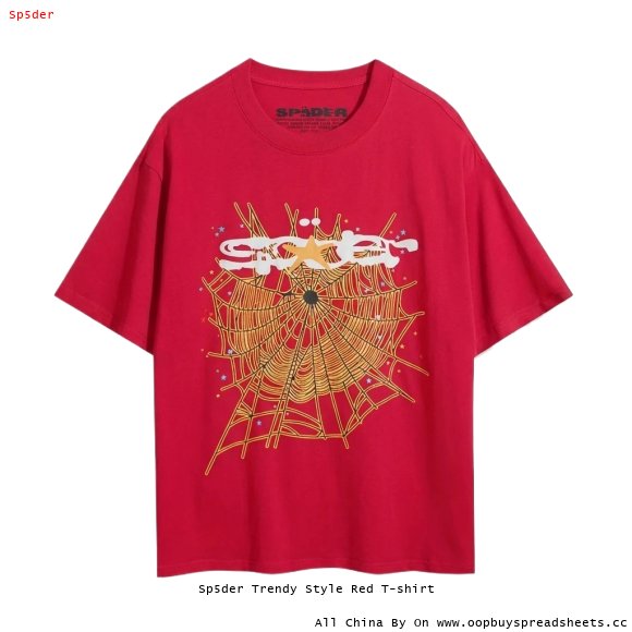 Sp5der Trendy Style Red T-shirt