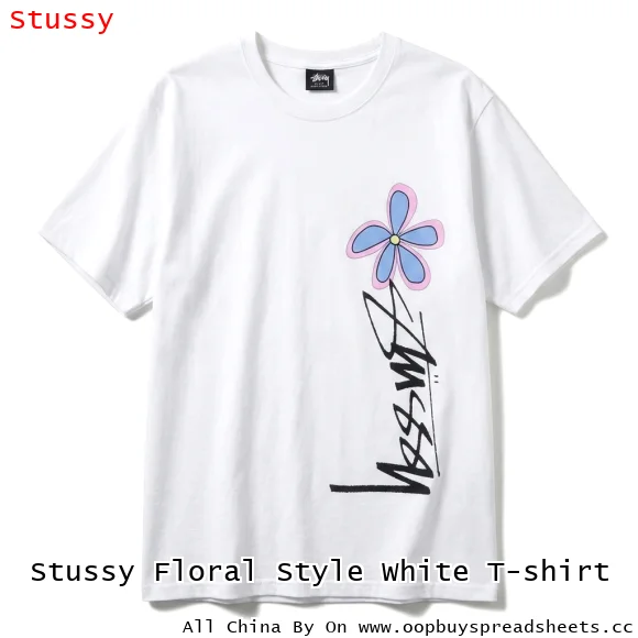 Stussy Floral Style White T-shirt