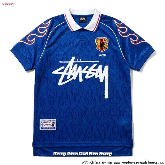 Stussy Flame Wind Blue Jersey