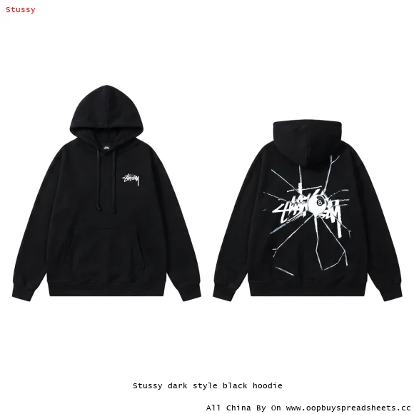 Stussy dark style black hoodie