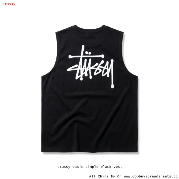 Stussy basic simple black vest