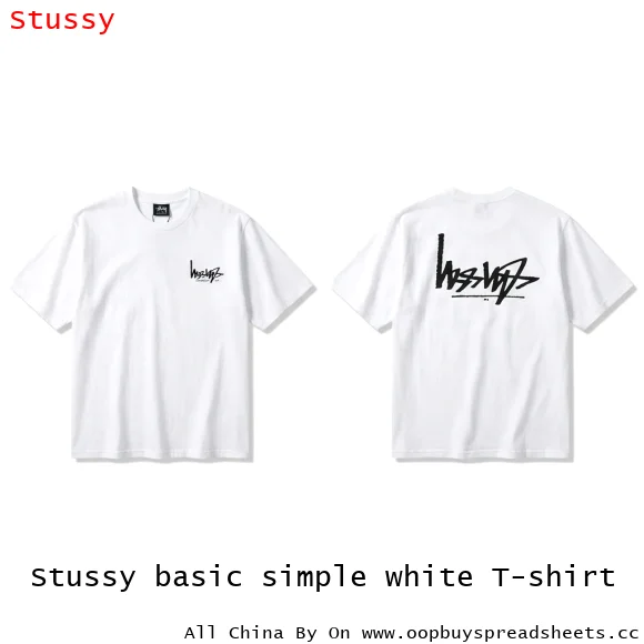 Stussy basic simple white T-shirt