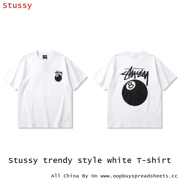 Stussy trendy style white T-shirt