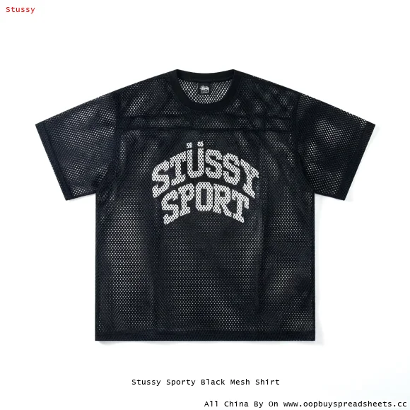 Stussy Sporty Black Mesh Shirt