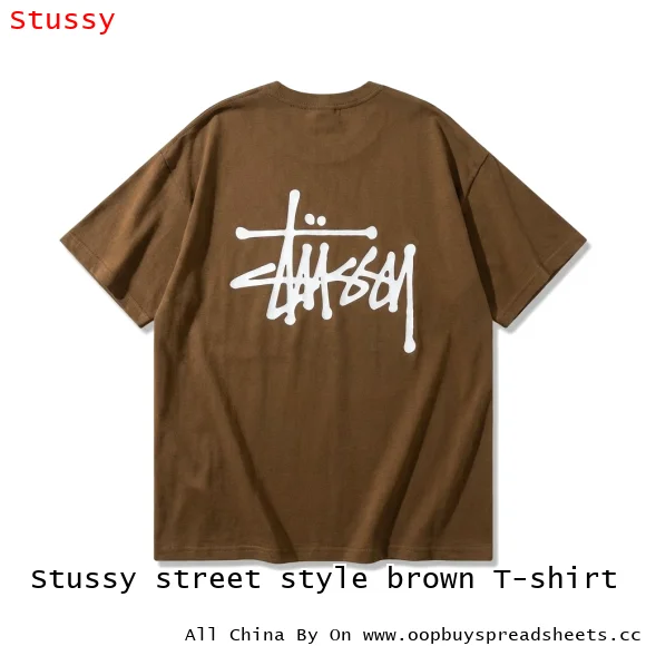 Stussy street style brown T-shirt