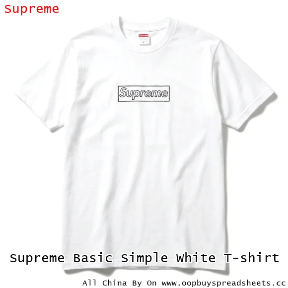 Supreme Basic Simple White T-shirt