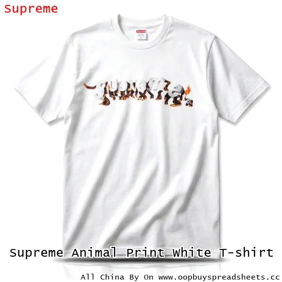 Supreme Animal Print White T-shirt