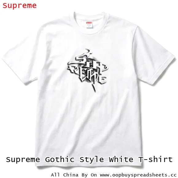 Supreme Gothic Style White T-shirt
