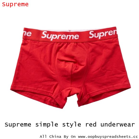 Supreme simple style red underwear
