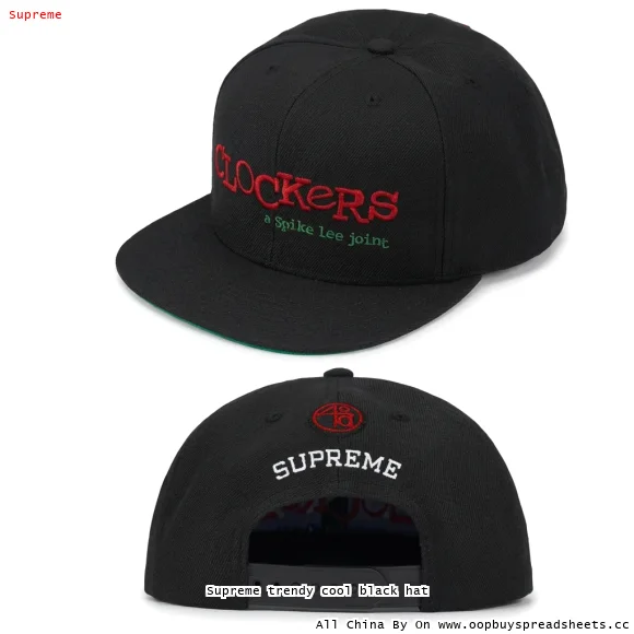Supreme trendy cool black hat