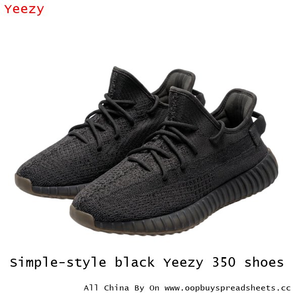 Simple-style black Yeezy 350 shoes