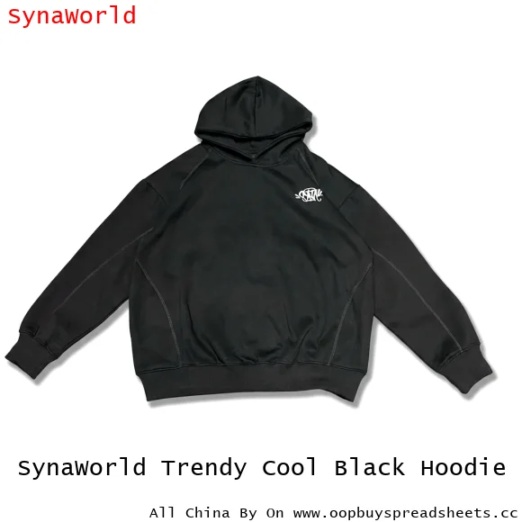 SynaWorld Trendy Cool Black Hoodie