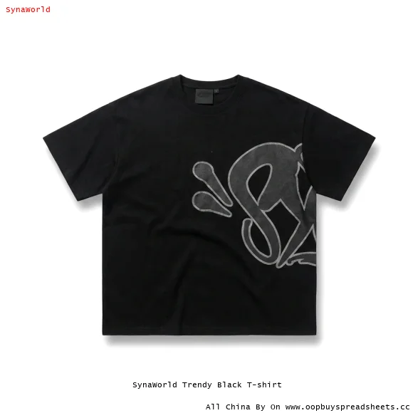 SynaWorld Trendy Black T-shirt