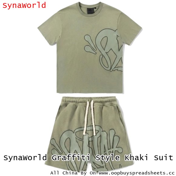 SynaWorld Graffiti Style Khaki Suit