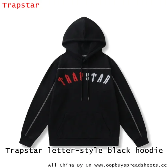 Trapstar letter-style black hoodie