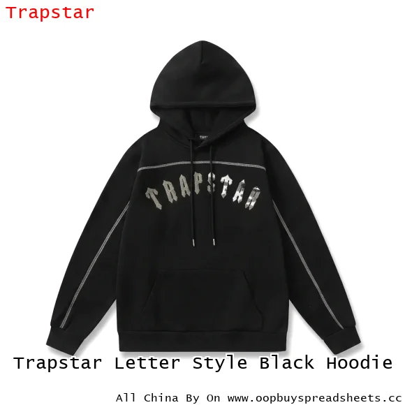 Trapstar Letter Style Black Hoodie