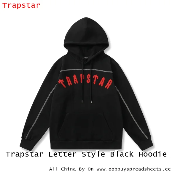 Trapstar Letter Style Black Hoodie