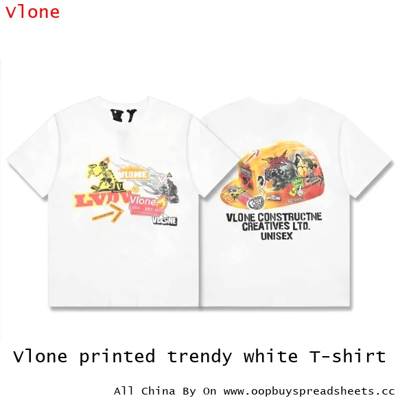 Vlone printed trendy white T-shirt