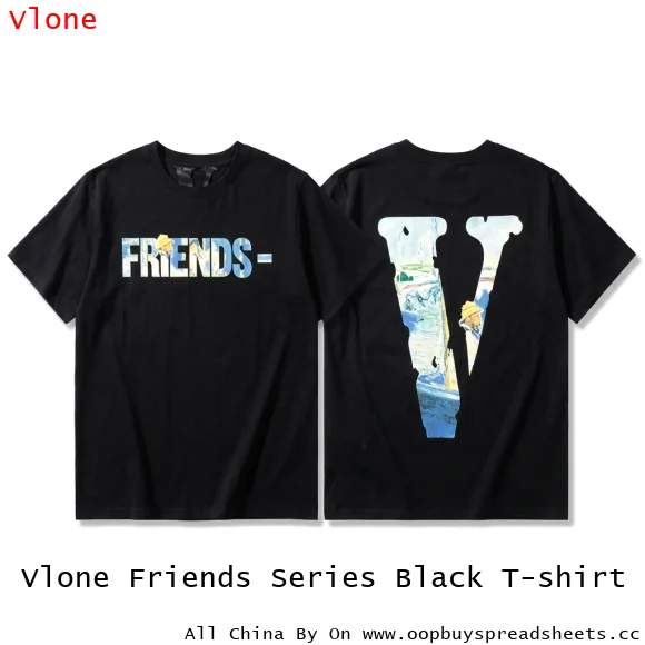 Vlone Friends Series Black T-shirt