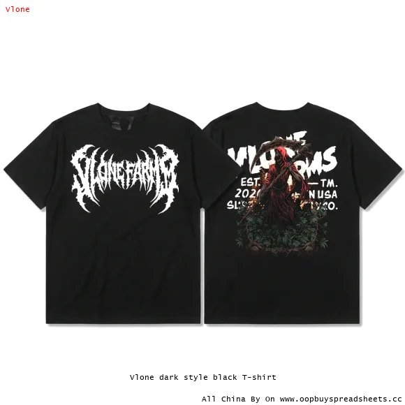 Vlone dark style black T-shirt