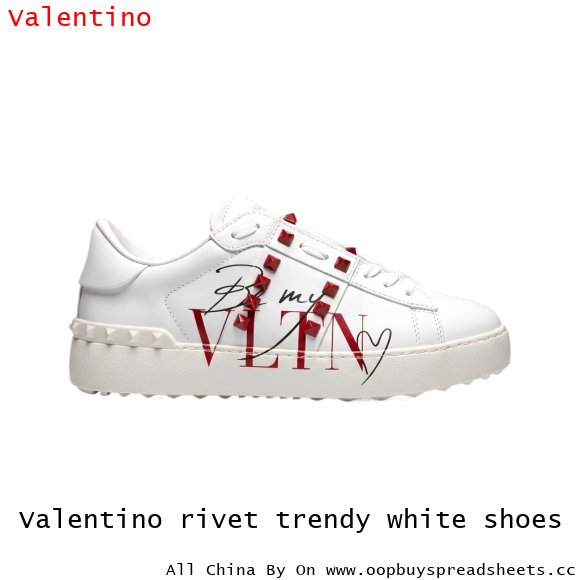 Valentino rivet trendy white shoes