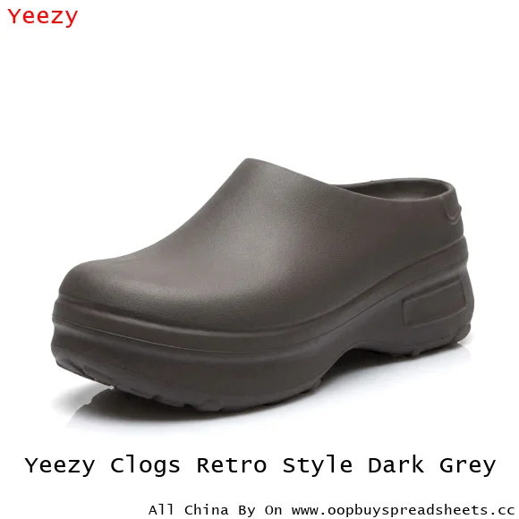 Yeezy Clogs Retro Style Dark Grey