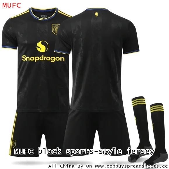 MUFC black sports-style jersey