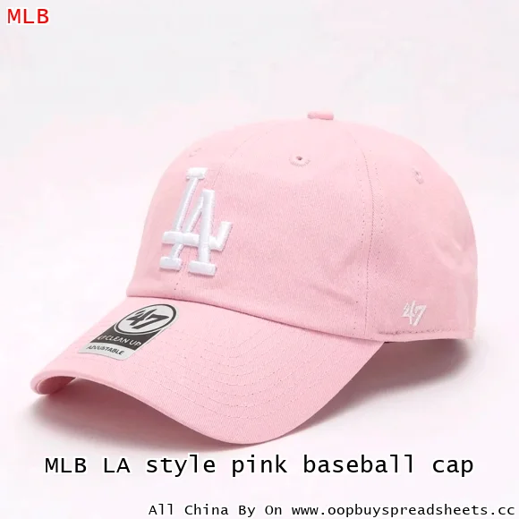 MLB LA style pink baseball cap