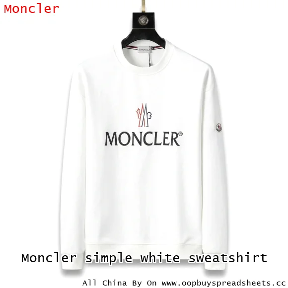 Moncler simple white sweatshirt