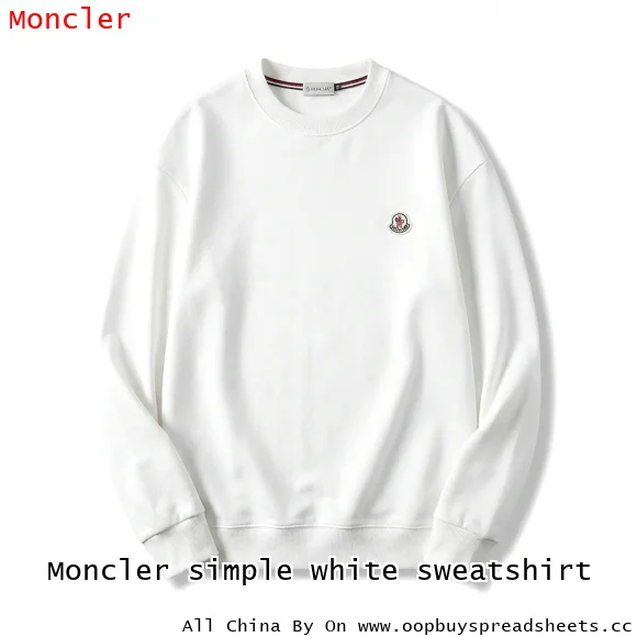 Moncler simple white sweatshirt