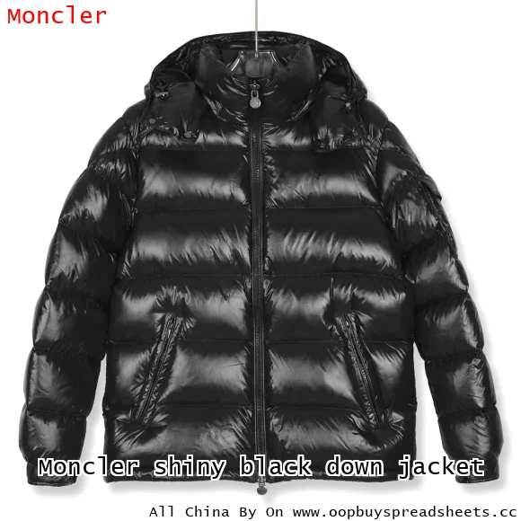 Moncler shiny black down jacket