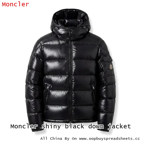 Moncler shiny black down jacket