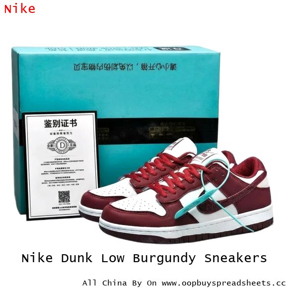 Nike Dunk Low Burgundy Sneakers