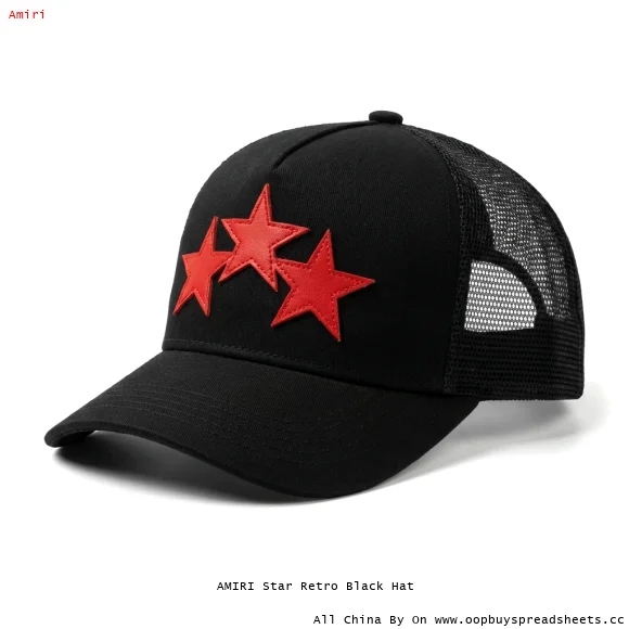 AMIRI Star Retro Black Hat