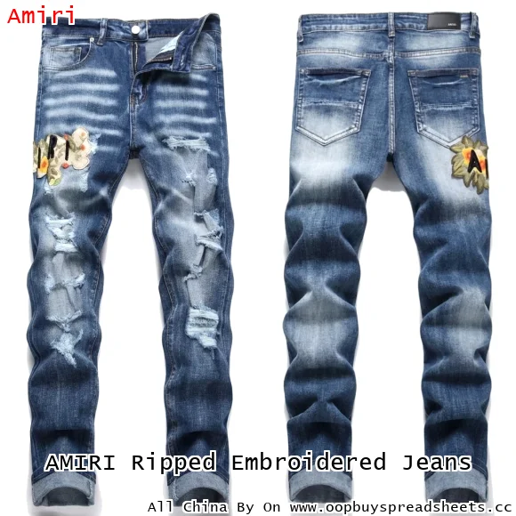 AMIRI Ripped Embroidered Jeans