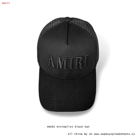 AMIRI minimalist black hat
