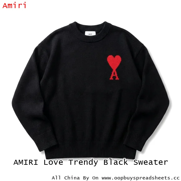 AMIRI Love Trendy Black Sweater