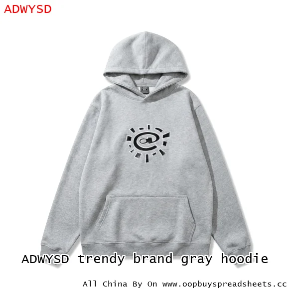 ADWYSD trendy brand gray hoodie